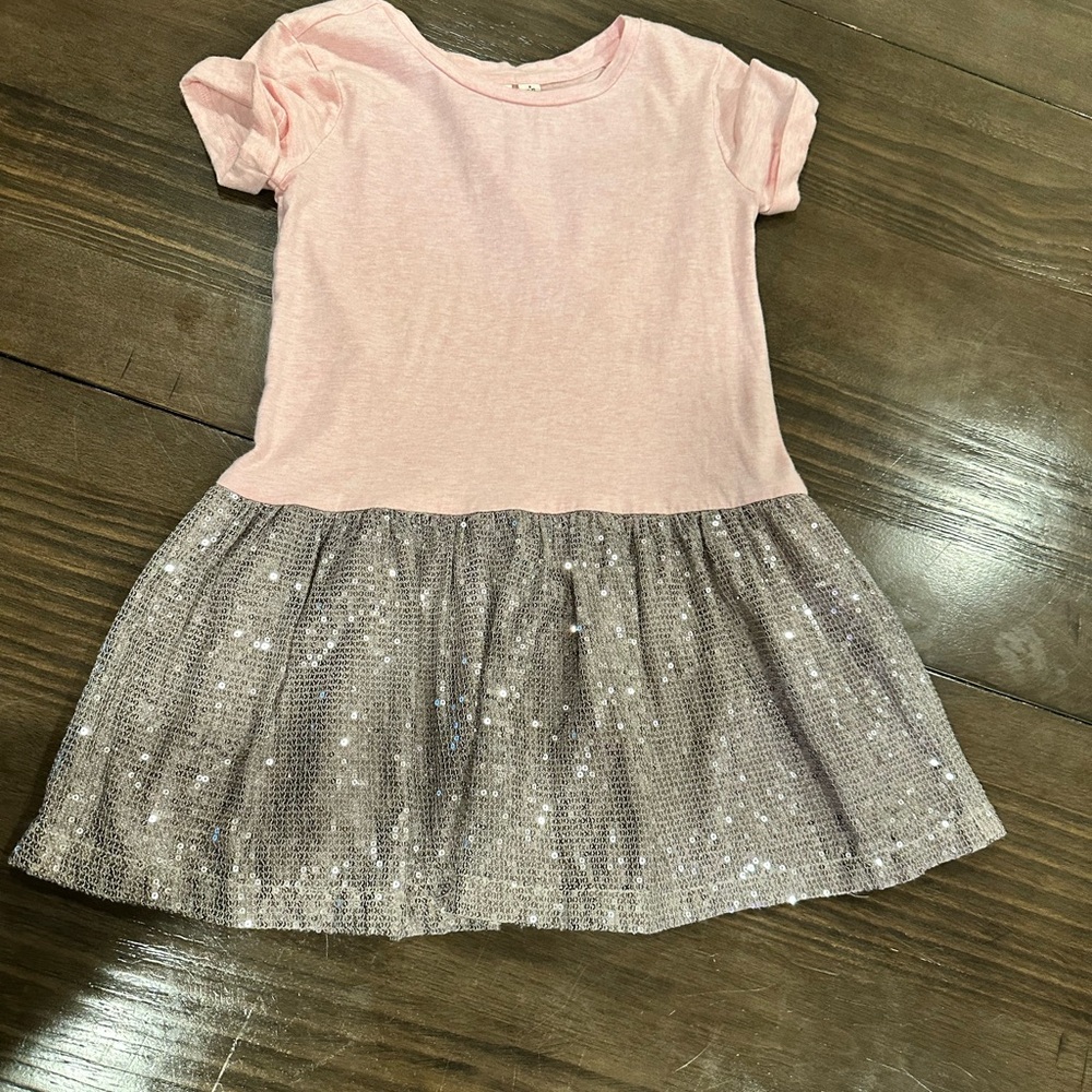 GAP Pink Top with Silver Sequin Skirt Kids Dress